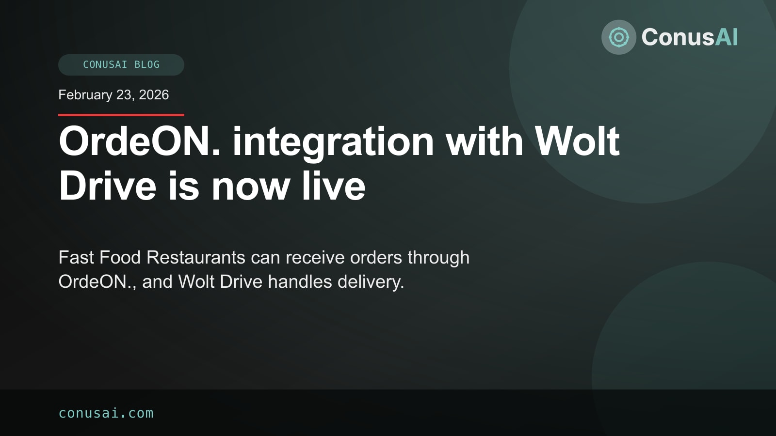 OrdeON. integration with Wolt Drive is now live